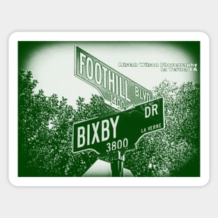 Foothill Boulevard & Bixby Drive WHITE FORRESST, La Verne, CA by Mistah Wilson Sticker